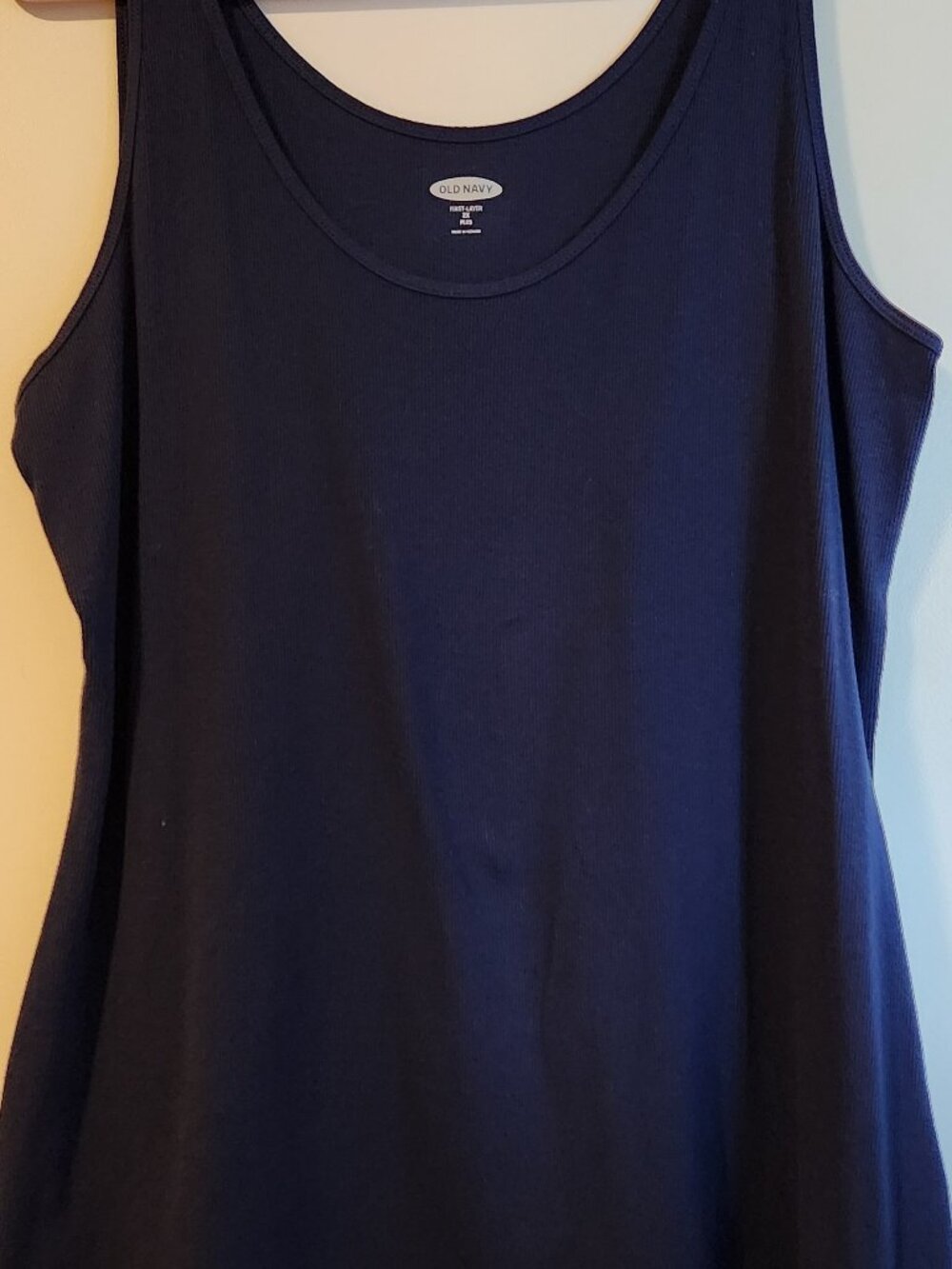 Old Navy, dark blue layering tank top, ribbed, size 2XL